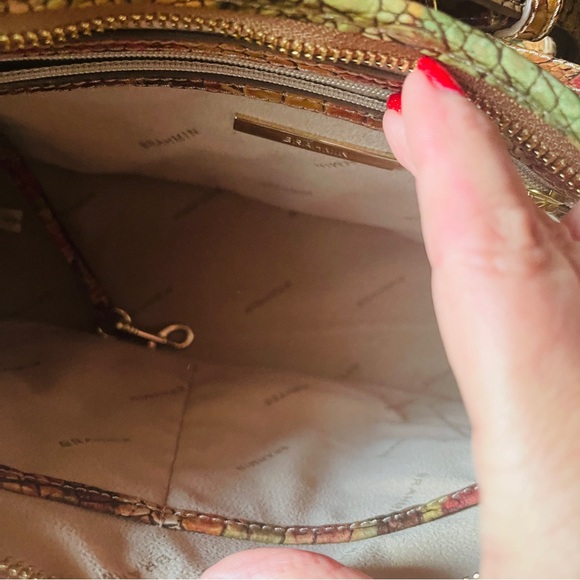 🍂VIVID BRAHMIN MINI ASHER FALL FOLIAGE CROC EMBOSSED LEATHER MELBOURNE! - Picture 5 of 16